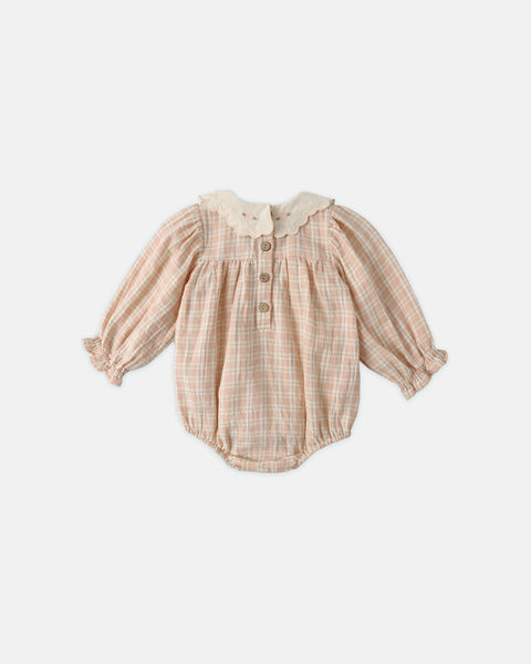 Callie Romper || Pink Plaid
