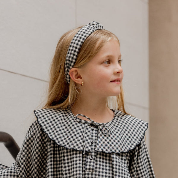 Knotted Headband | Black Gingham