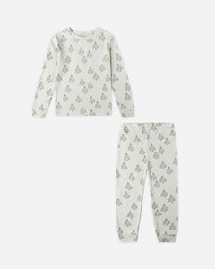 Organic Long John Pajamas || Trees