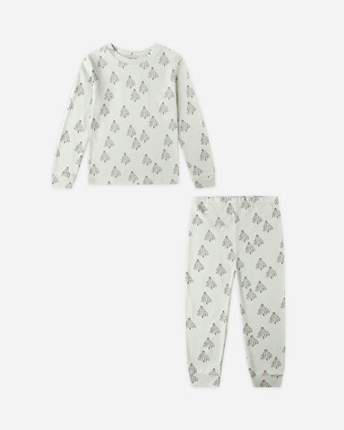 Organic Long John Pajamas || Trees