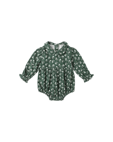 Cora Romper || Green Ditsy