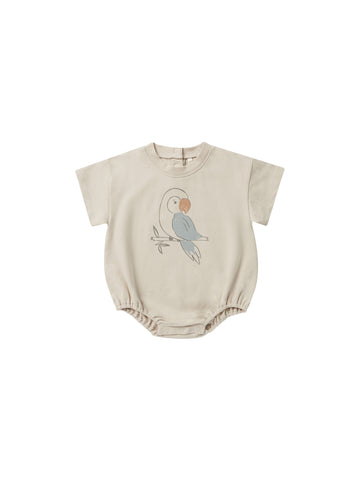 relaxed bubble romper || parrot