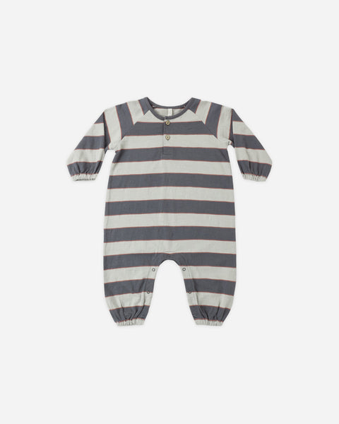 Henley Jumpsuit Sage Stripe