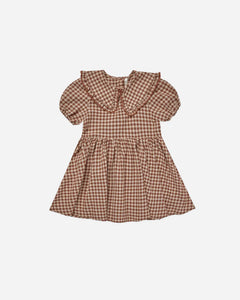 camille dress || brown gingham