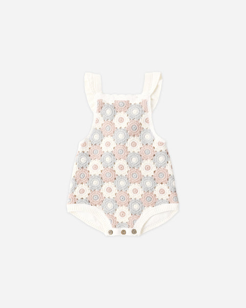 Crochet Romper || Blue, Light Pink, Ivory
