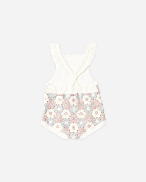 Crochet Romper || Blue, Light Pink, Ivory
