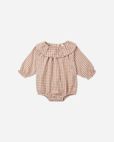 Colette Romper Fawn Gingham
