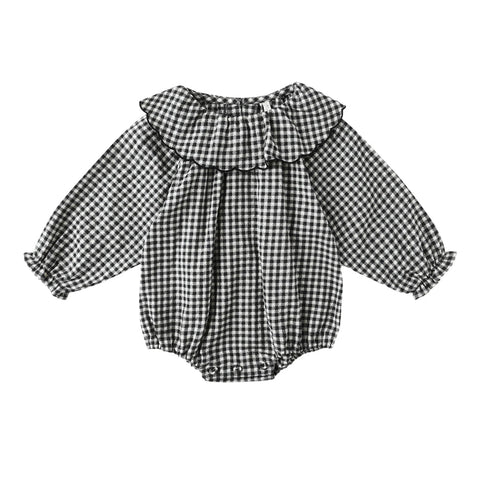 Colette Romper || Black Gingham