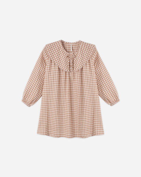 Collette Mini Dress Fawn Gingham
