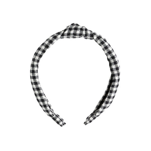 Knotted Headband | Black Gingham