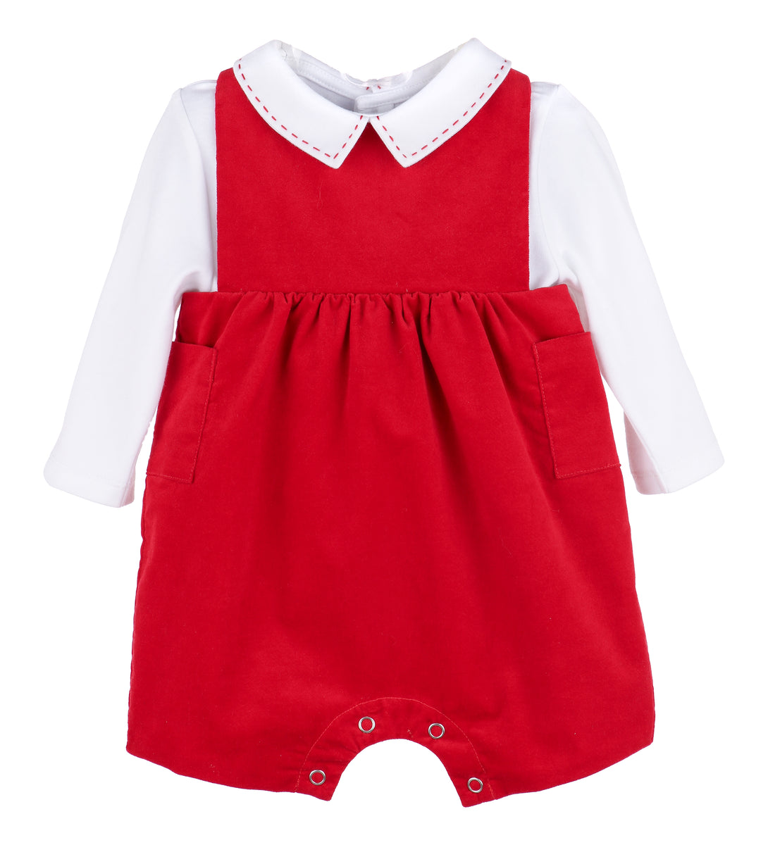 Holly Jolly Velvet Shortall-Red