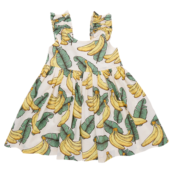 Girls Via Dress- Banana Leaves