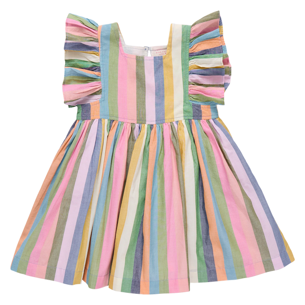 Girls Elsie Dress- Parade stripe
