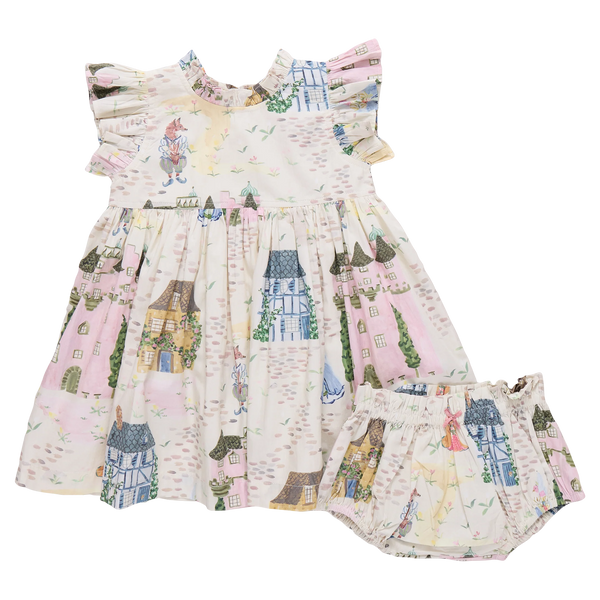Baby Girls Jennifer Dress Set- Whimsical Castle