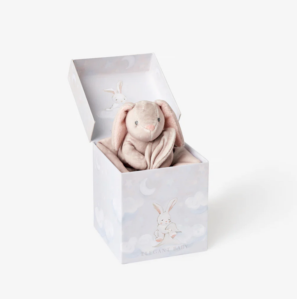 Taupe Lovie Bunny Security Blankie w/ Gift Box