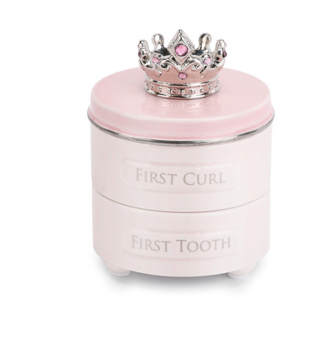 Pink First Tooth & Curl Keepsake Box