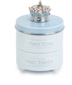 Blue First Tooth & Curl Keepsake Box
