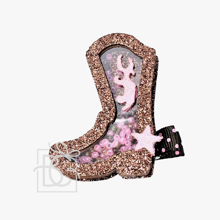 Glitter Shaker- Brown/Pink Cowgirl Boot