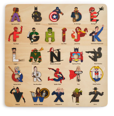 Superhero Legends Wooden Alphabet Puzzle