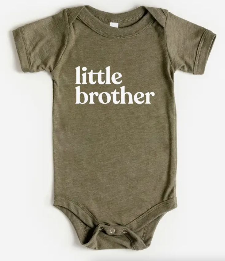 Olive Organic Little Brother Baby Bodysuit