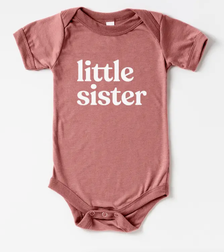 Mauve Organic Little Sister Baby Bodysuit