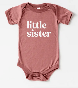 Mauve Organic Little Sister Baby Bodysuit