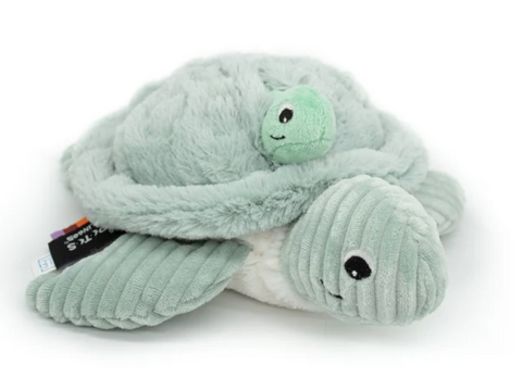 Plush Sea Turtle with Baby - Green