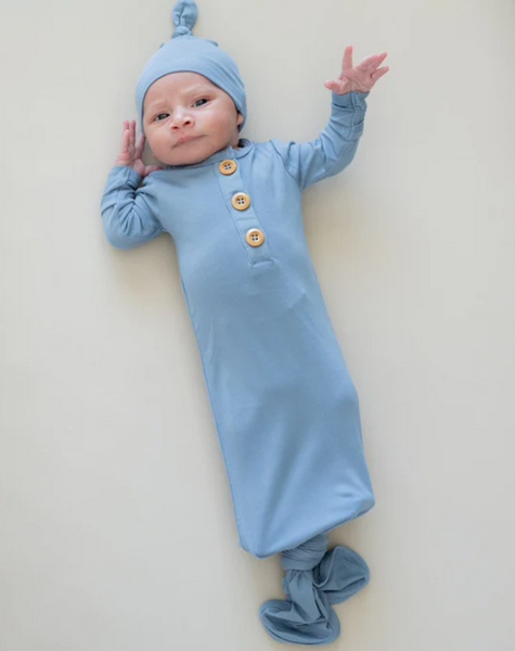 Knotted Gown with Hat Set in Slate