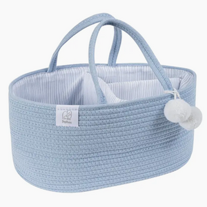 Rope Diaper Caddy - Misty Blue