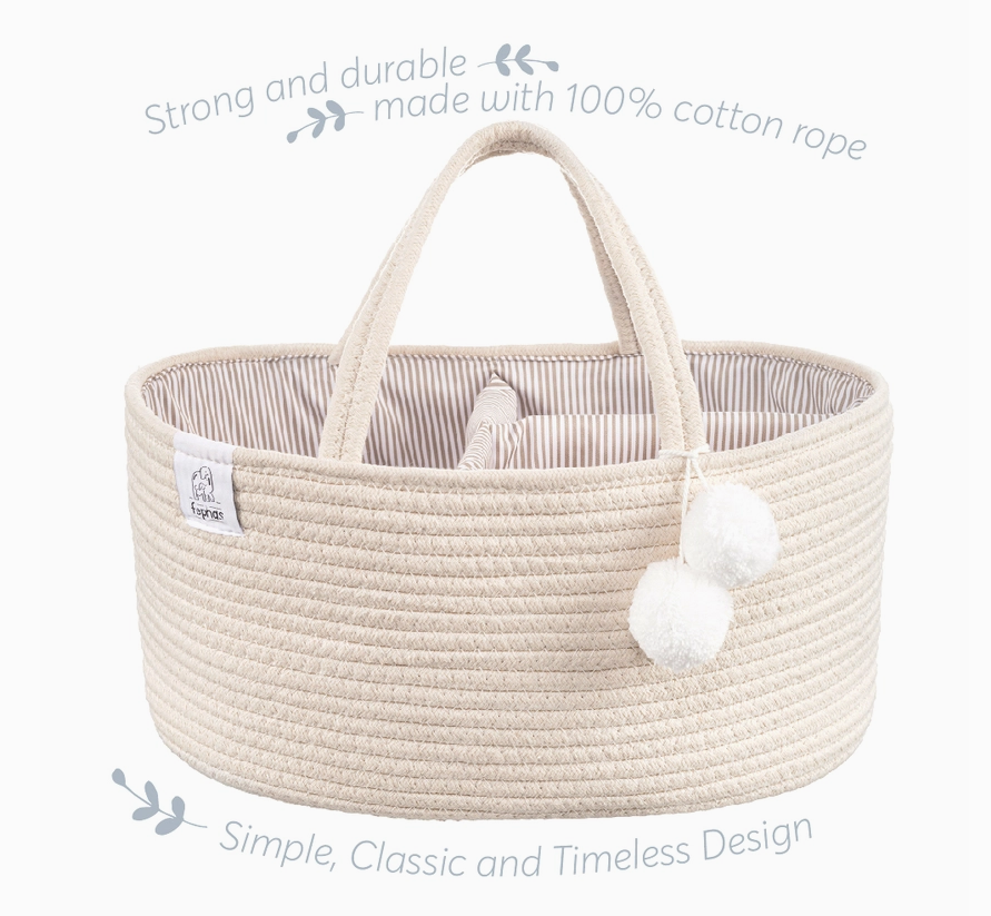 Rope Diaper Caddy - Beige