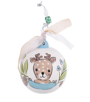 Baby's First Christmas Ornament - Boy Deer
