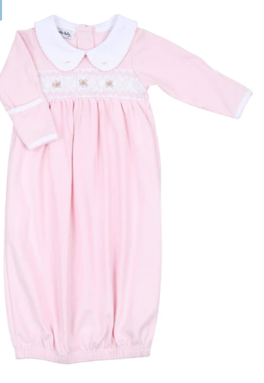 Freya and Finn Smocked Gathered Gown - Pink