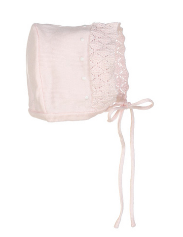 Dot Diamond Knit Bonnet - Pink