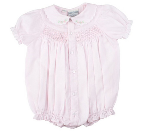 Smocked Scallop Bubble - Pink