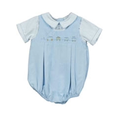 Blue Train Bubble Romper