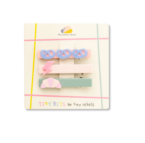 Set of 3 hair clips Croissant
