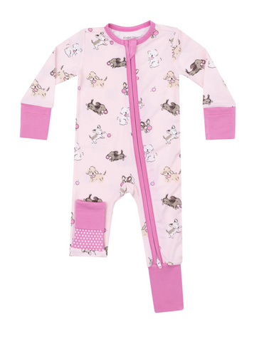 Fluffy Puppies - 2 Way Zipper Romper