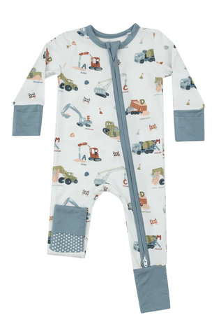 Construction Alphabet - 2 Way Zipper  Romper