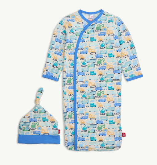 As Truck Would Have It modal magnetic cozy sleeper gown + hat set