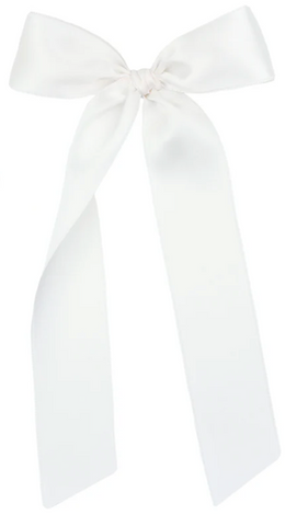 White Satin Bow Hairclip