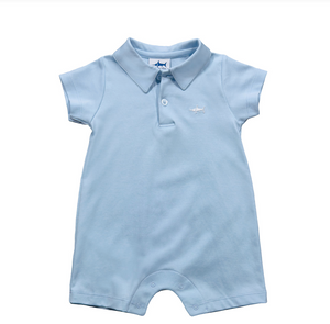 SBC Signature Pima Polo Romper- Light Blue