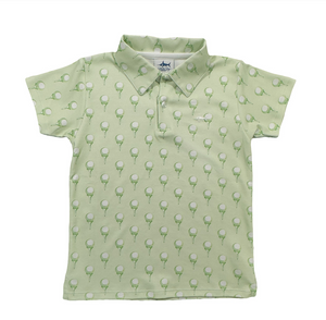 SBC Signature SS Pima Polo- Green Golf Print