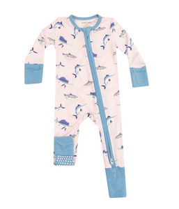 Deep Sea Fishing Pink - 2 Way Zipper Romper