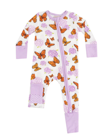 Monarch Butterflies and Milkweed - 2 Way Zipper Romper