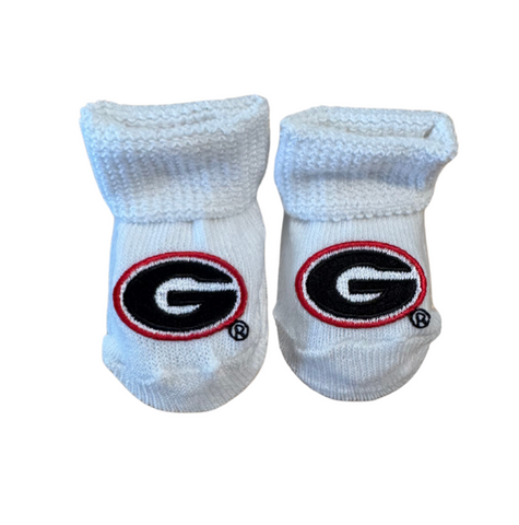 Newborn Georgia Booties (White)