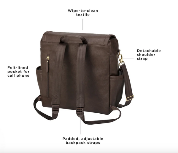 Boxy Backpack in Saddle Matte Leatherette