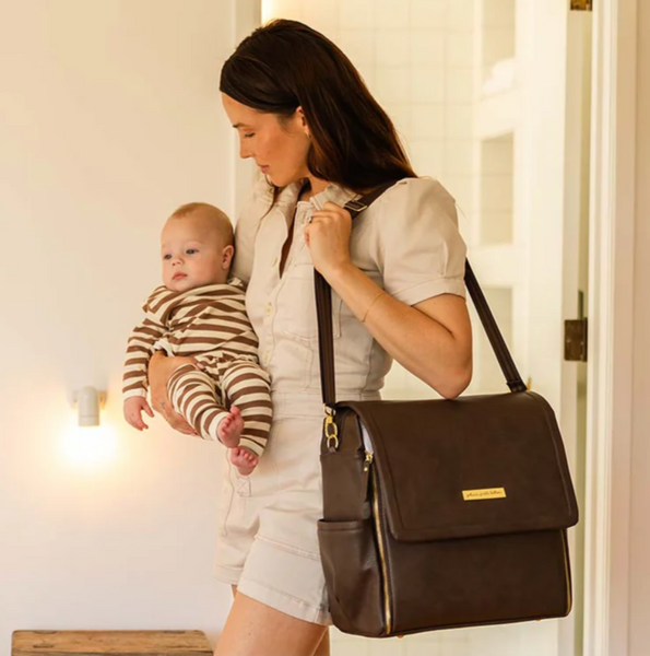 Boxy Backpack in Saddle Matte Leatherette