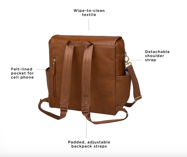 Boxy Backpack in Cedar Matte Leatherette