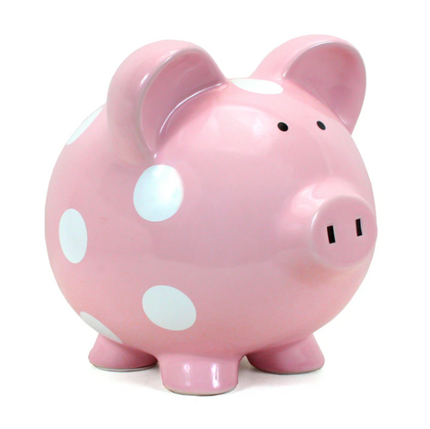 Pink Polka Dot Piggy Bank