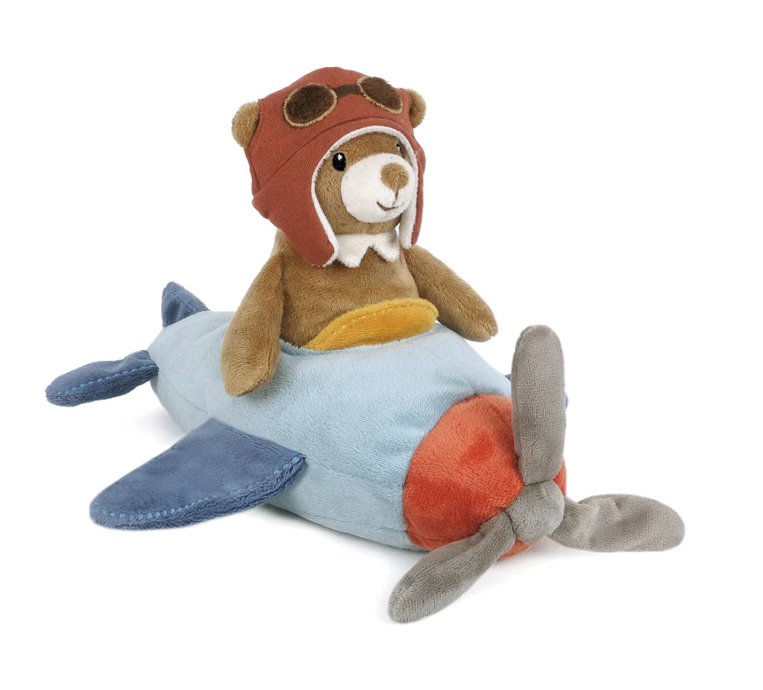 Pilot Bear and Plane Plush Animal
